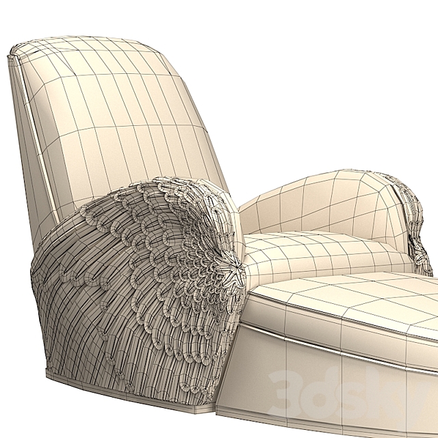 Ottoman armchair Jonathan Charles 3ds Max - thumbnail 3