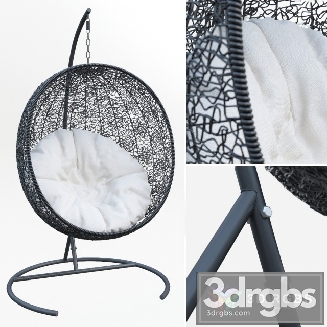 Outdoor Wicker Swing Chair 3dsmax Download - thumbnail 1