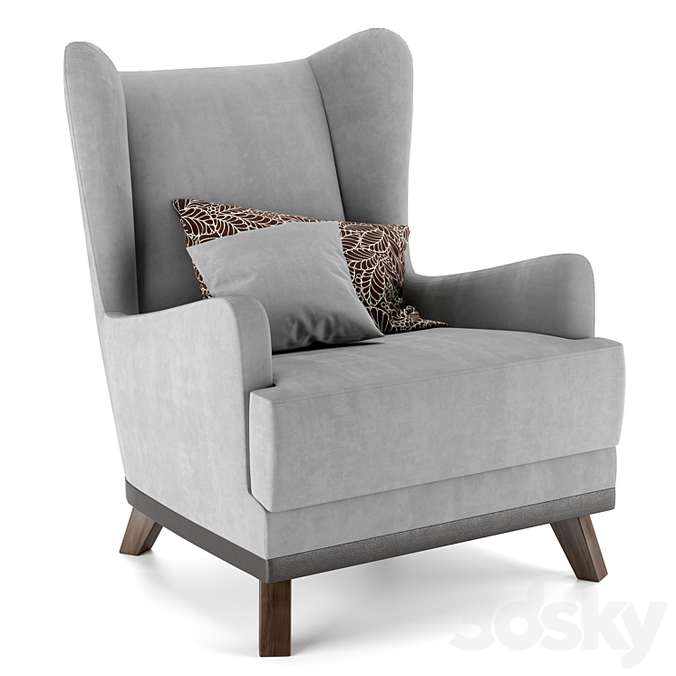 Oxford armchair 3DS Max - thumbnail 1