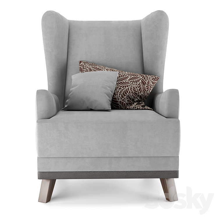 Oxford armchair 3DS Max - thumbnail 2