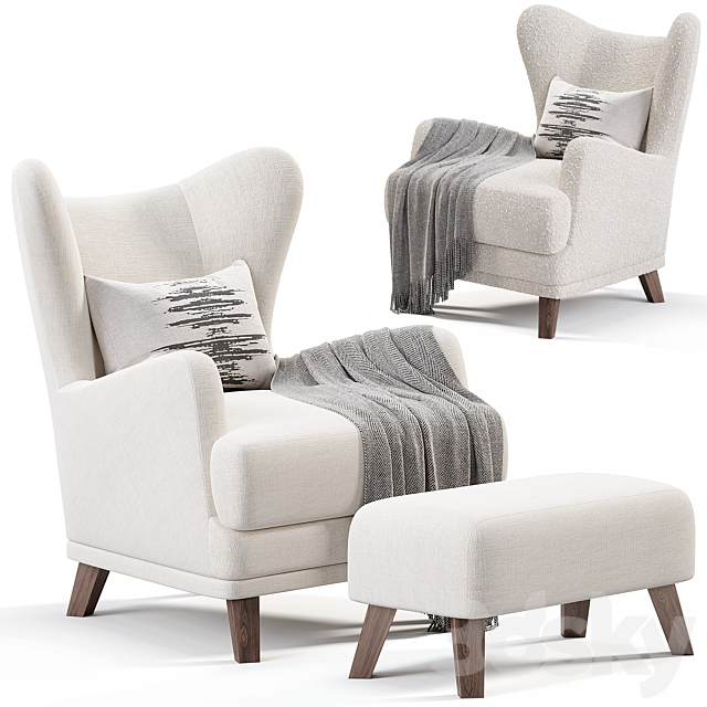 Oxford Armchair By Divan.ru 3DS Max Model - thumbnail 6