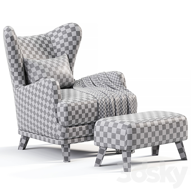 Oxford Armchair By Divan.ru 3DS Max Model - thumbnail 7