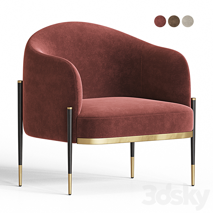 Oxford Armchair Capital Collection 3DS Max - thumbnail 1