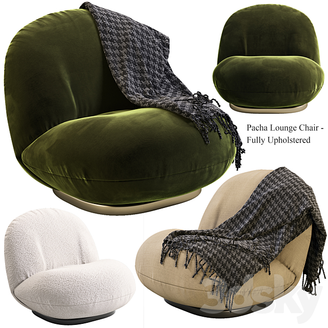 Pacha Lounge Chair by GUBI 3DS Max Model - thumbnail 2