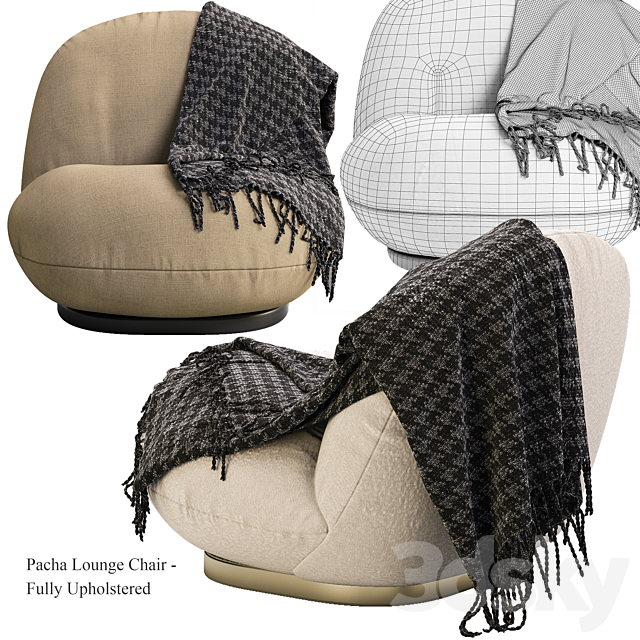 Pacha Lounge Chair by GUBI 3DS Max Model - thumbnail 3