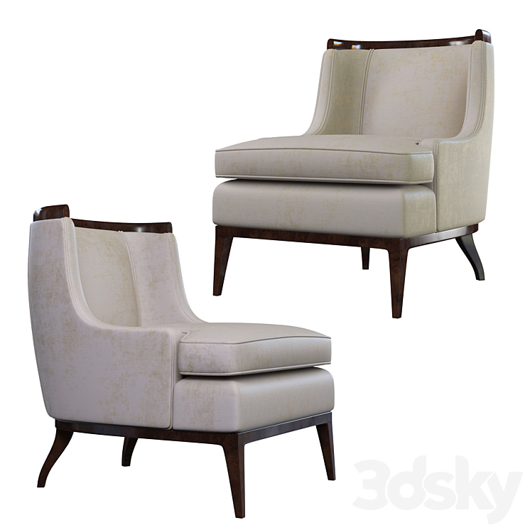 Pair of Erwin Lambeth for Tomlinson Sculptural Chairs 3DS Max - thumbnail 1