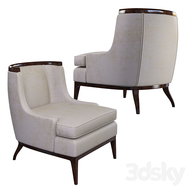 Pair of Erwin Lambeth for Tomlinson Sculptural Chairs 3DS Max - thumbnail 2