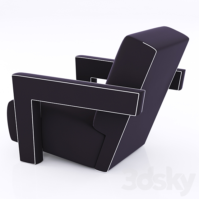 Pair of Gerrit Thomas Rietveld Chairs 3DS Max Model - thumbnail 2