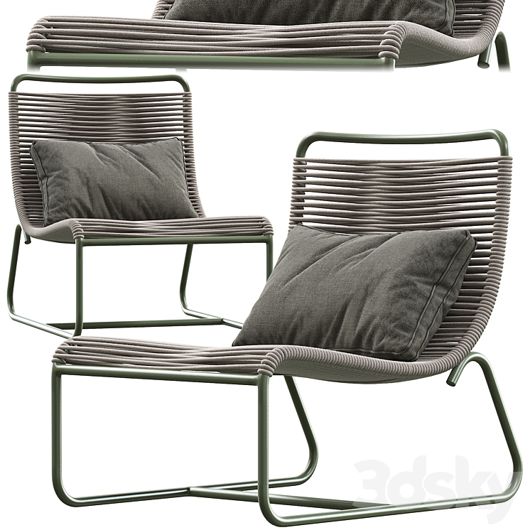 Pair of Walter Lamb Sleigh Chairs 3DS Max - thumbnail 1