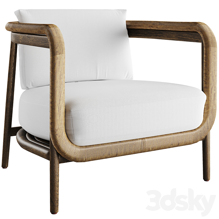 Palecek Duvall Lounge Chair 3DS Max Model - thumbnail 1