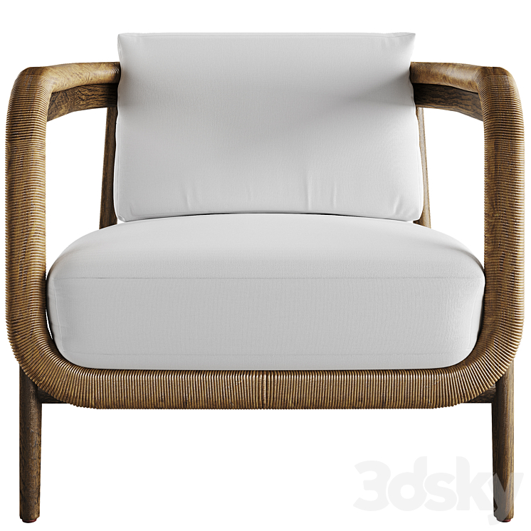 Palecek Duvall Lounge Chair 3DS Max Model - thumbnail 2