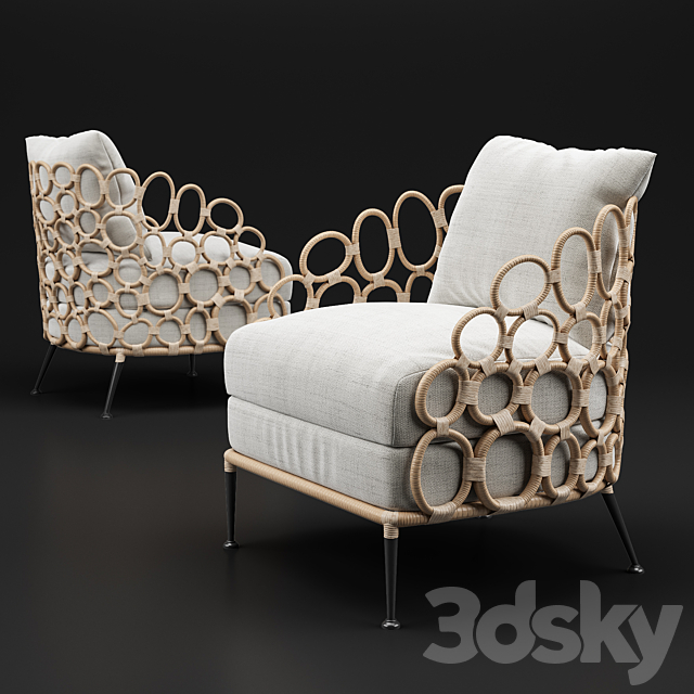 Palecek Ella Lounge Chair 3ds Max - thumbnail 1