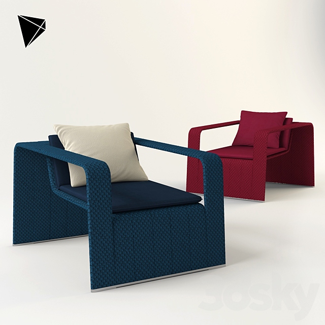 Paola Lenti Frame Arm Chair 3DS Max Model - thumbnail 2