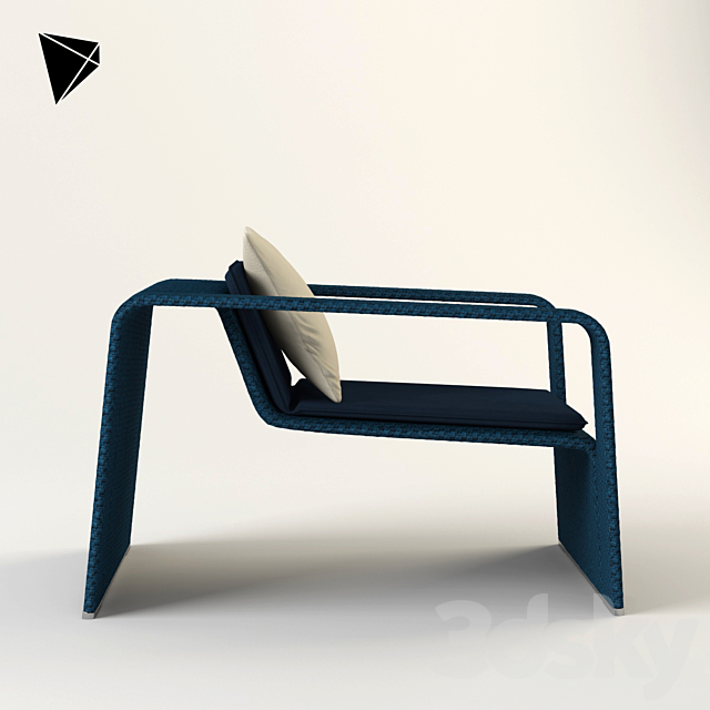 Paola Lenti Frame Arm Chair 3DS Max Model - thumbnail 3