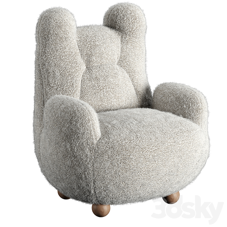 Papa baby bear armchair 3DS Max Model - thumbnail 2