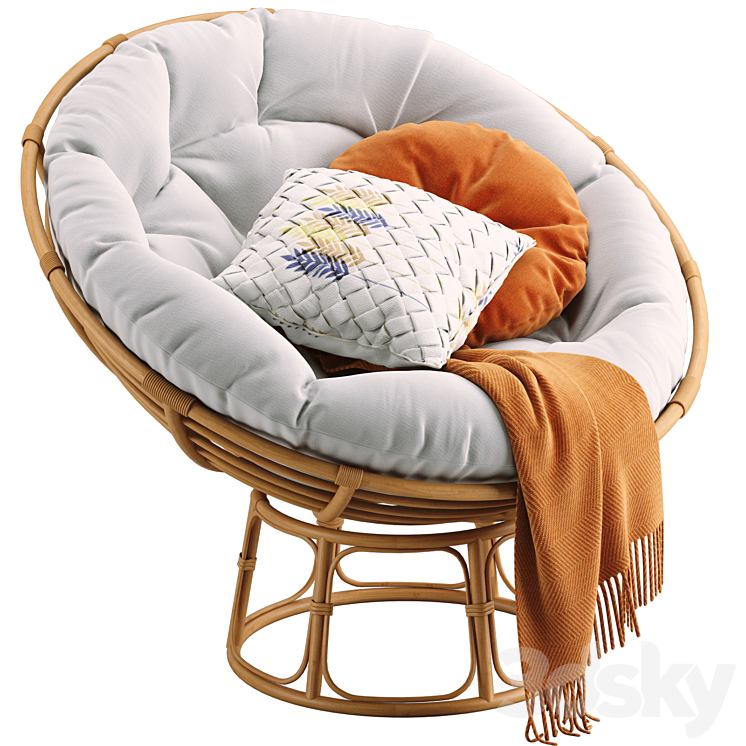 Papasan armchair scandinavian 3DS Max Model - thumbnail 1