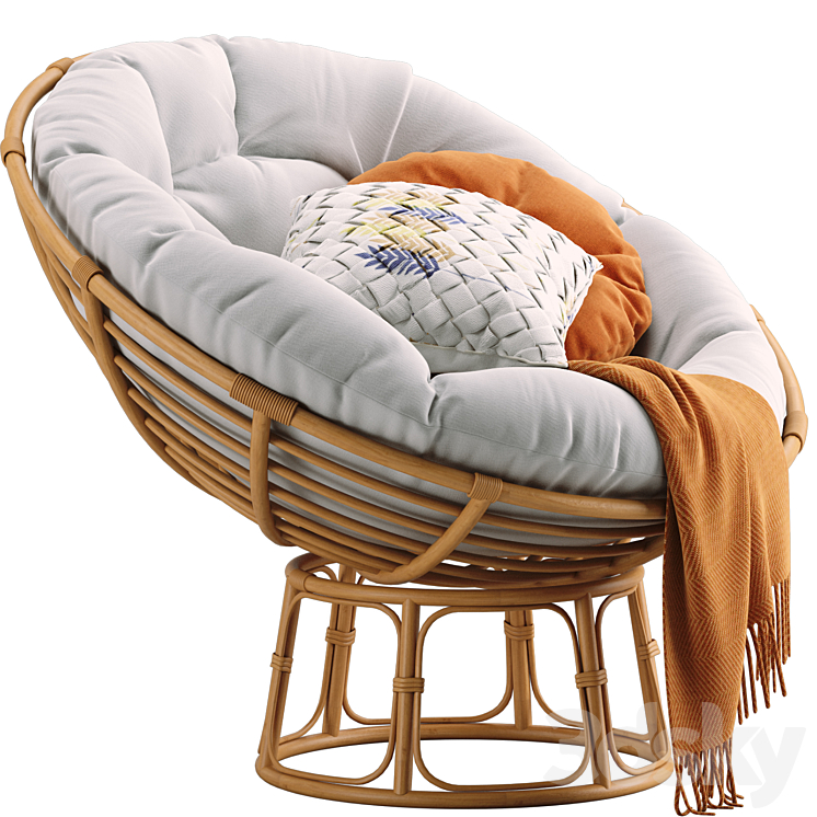 Papasan armchair scandinavian 3DS Max Model - thumbnail 2