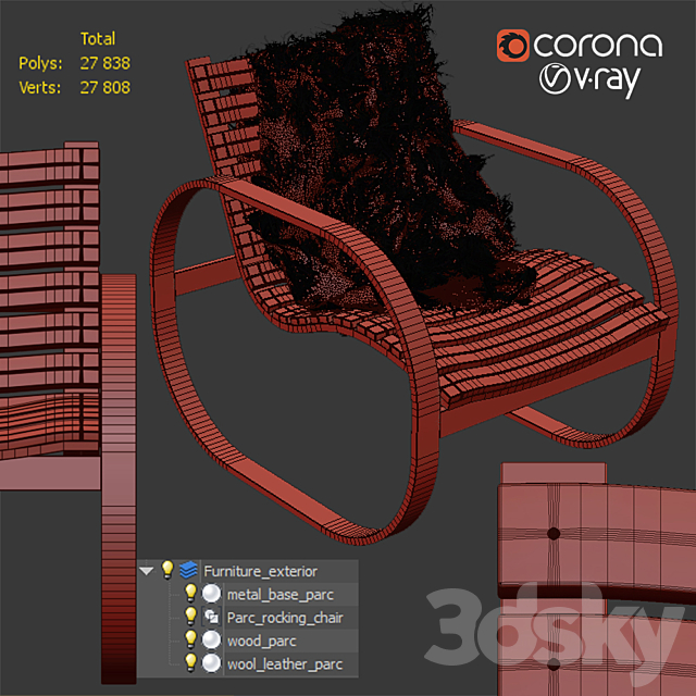 Parc rocking chair 3DSMax File - thumbnail 3