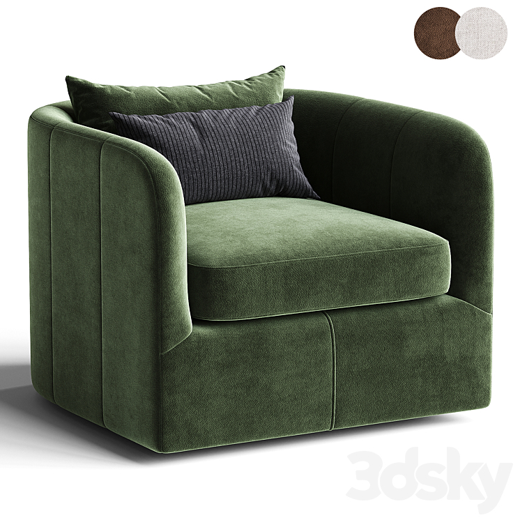 Parda Swivel Chair 3DS Max Model - thumbnail 1