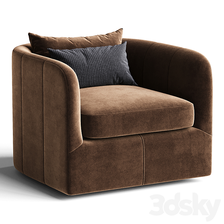 Parda Swivel Chair 3DS Max Model - thumbnail 2