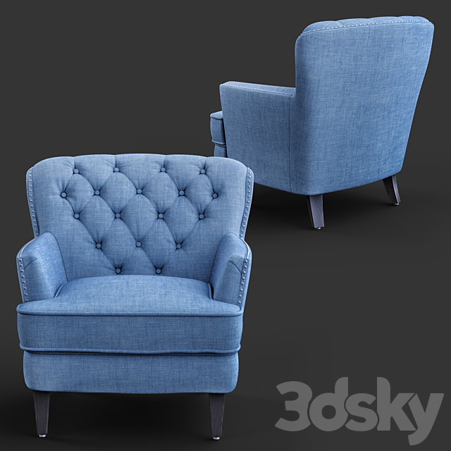 Parmelee Wingback Chair 3DS Max Model - thumbnail 2