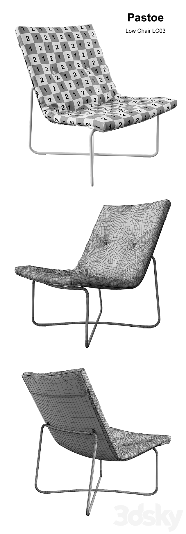 Pastoe Low Chair LC03 3DS Max Model - thumbnail 3