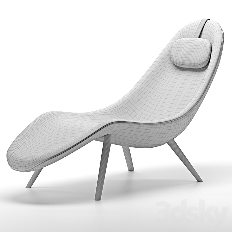 Pause chaise lounge 3DS Max - thumbnail 2