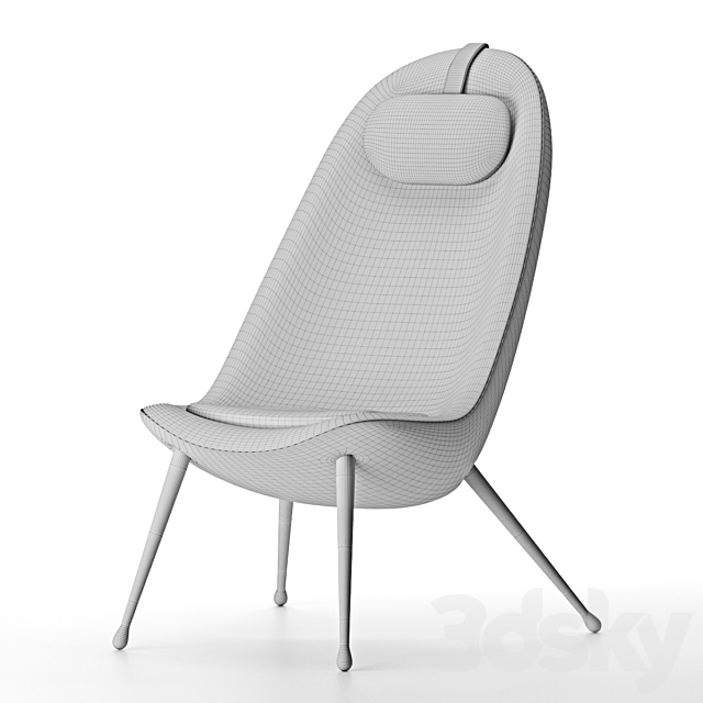 Pause lounge chair 3ds Max - thumbnail 2