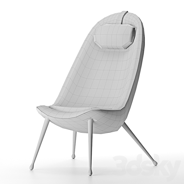 Pause lounge chair 3ds Max - thumbnail 3