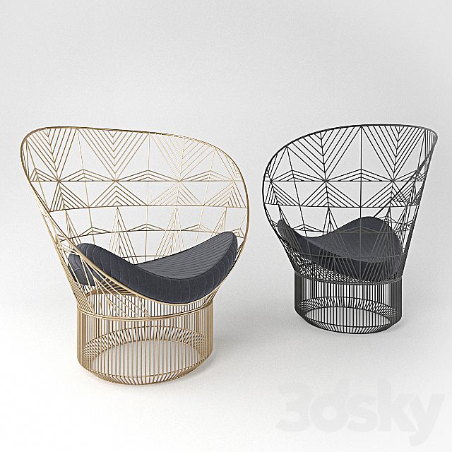 Peacock Lounge Chair 3ds Max - thumbnail 2