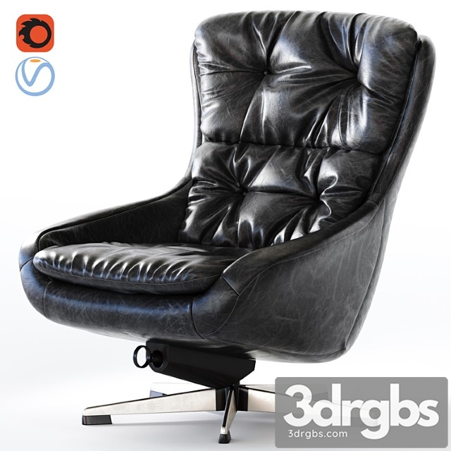 Peem Finland Black Leather Swivel Chair 3 3dsmax Download - thumbnail 1