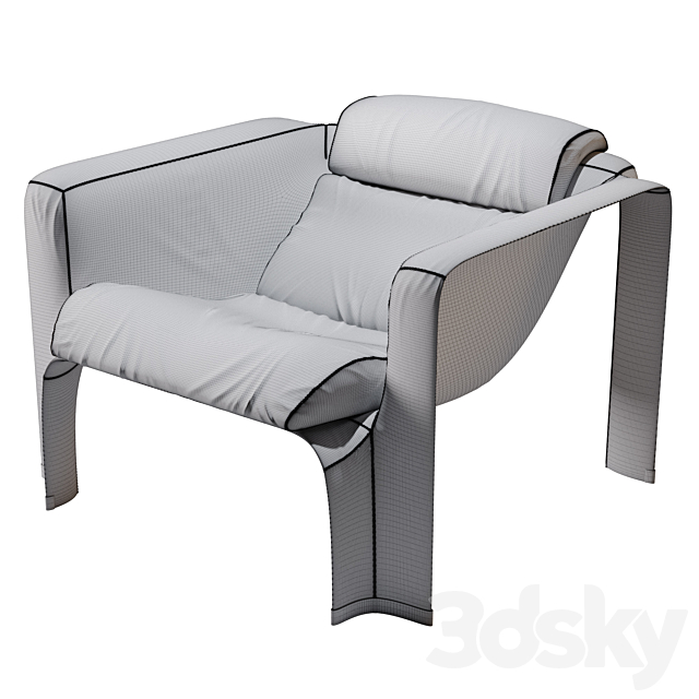 Pekka Perjo lounge armchair 3ds Max - thumbnail 3