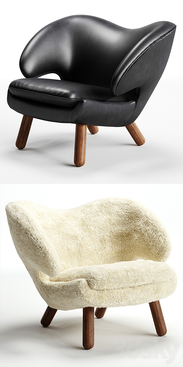 PELICAN CHAIR Finn Juhl 3DS Max Model - thumbnail 2