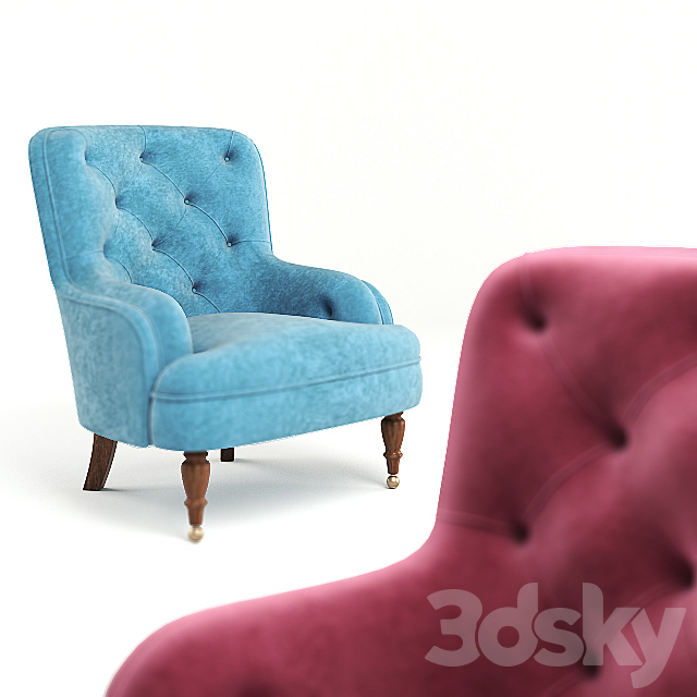 Penelope armchair 3ds Max - thumbnail 2