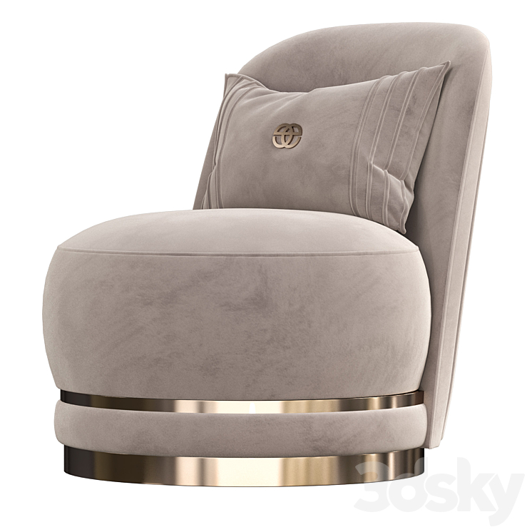 Perla berjer armchair 3DS Max Model - thumbnail 1