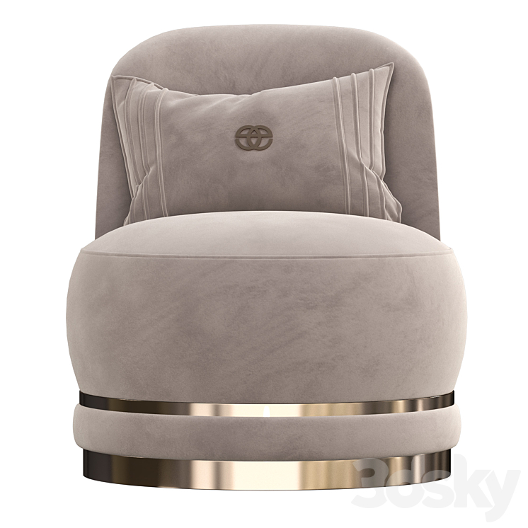 Perla berjer armchair 3DS Max Model - thumbnail 2