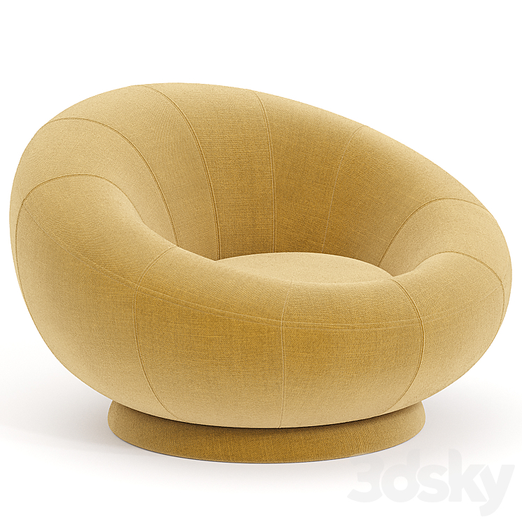 Petite Groovy Swivel Chair 3DS Max Model - thumbnail 3