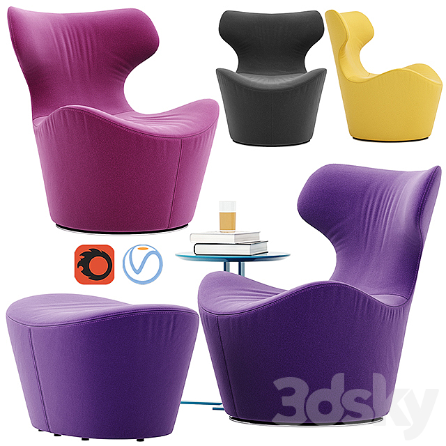 Piccola Papilio armchair 3DSMax File - thumbnail 1