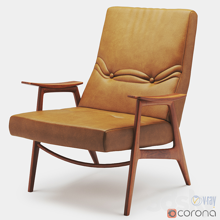 Pierre Guariche Vendome chair 3DS Max - thumbnail 1