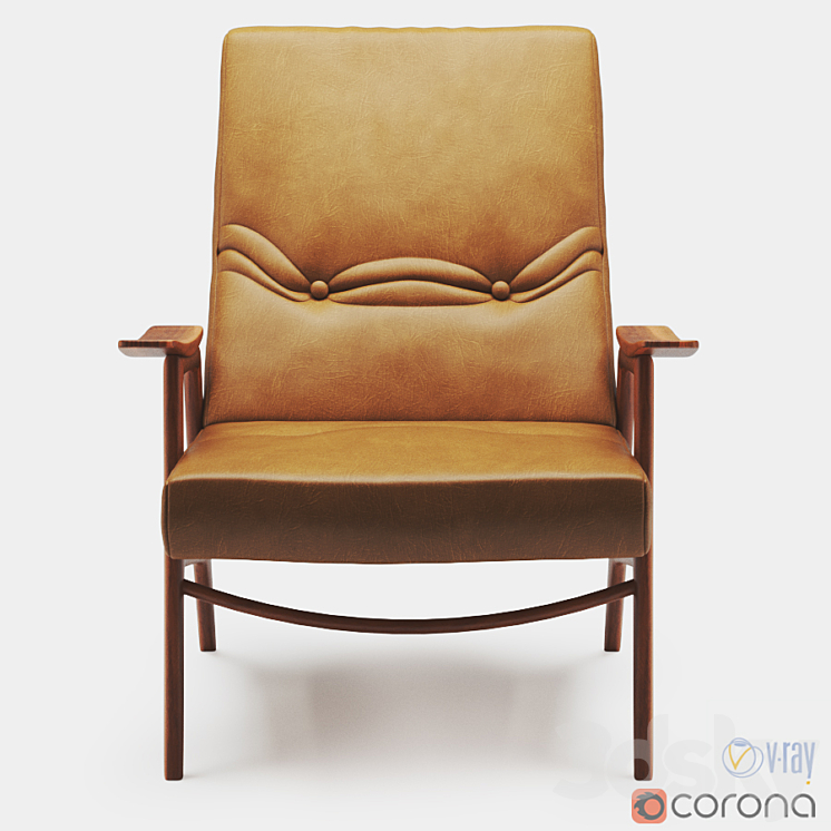 Pierre Guariche Vendome chair 3DS Max - thumbnail 2