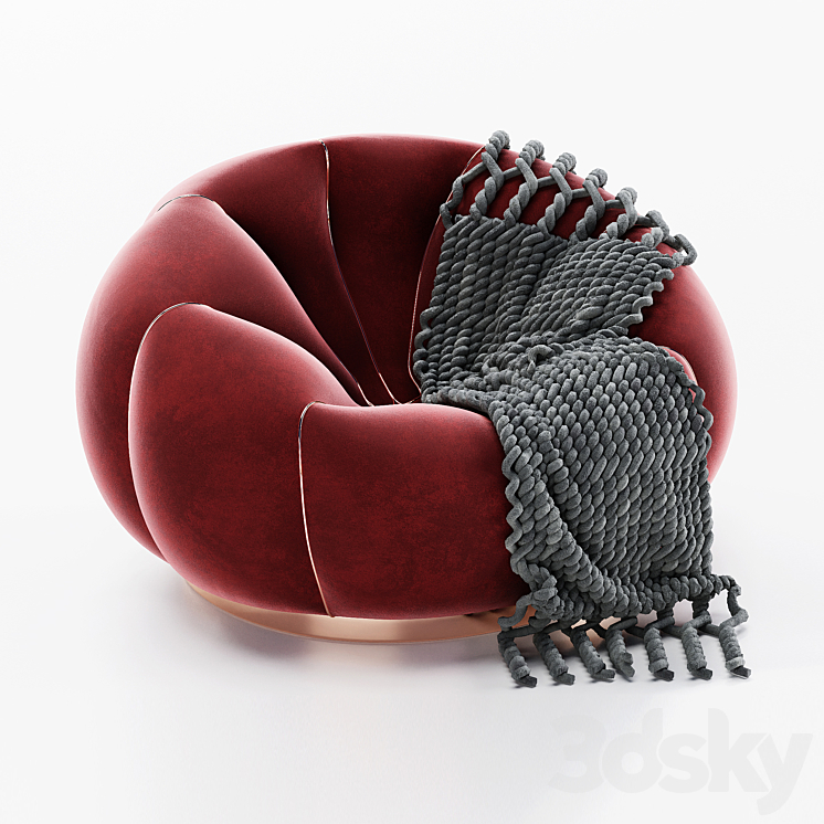 Pierre Paulin Alpha Club chair 3DS Max - thumbnail 1