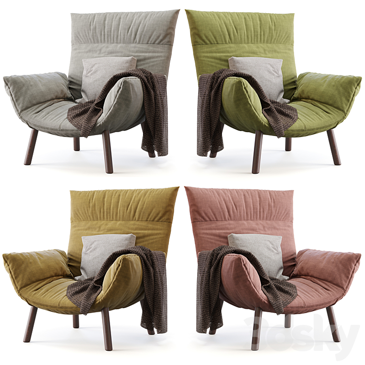 Pil Bonaldo Armchair hi (4 colors) 3DS Max - thumbnail 1