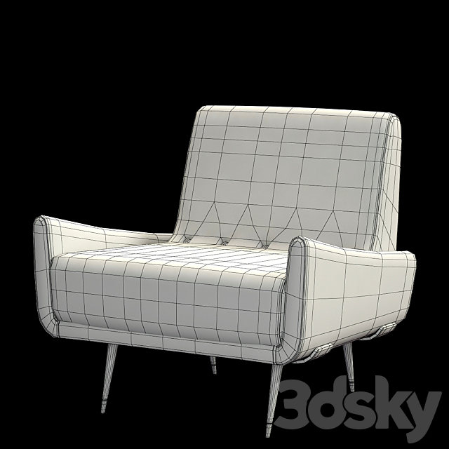 PO-801 Armchair 3DS Max Model - thumbnail 3