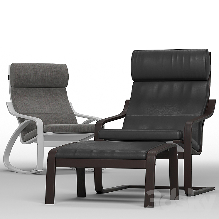 Poing armchair Ikea 3DS Max - thumbnail 1