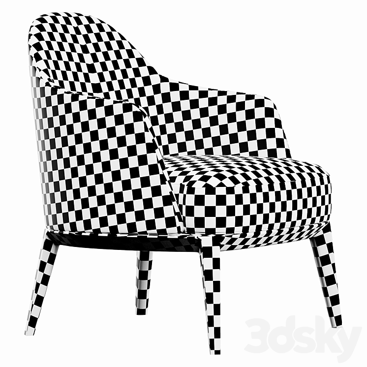 Poliform jane armchair 3DS Max Model - thumbnail 2