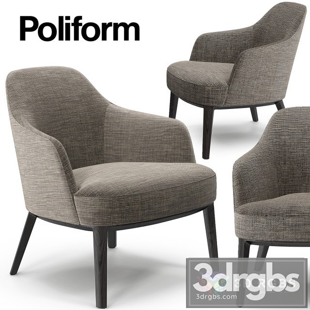 Poliform Jane Armchair 3dsmax Download - thumbnail 1