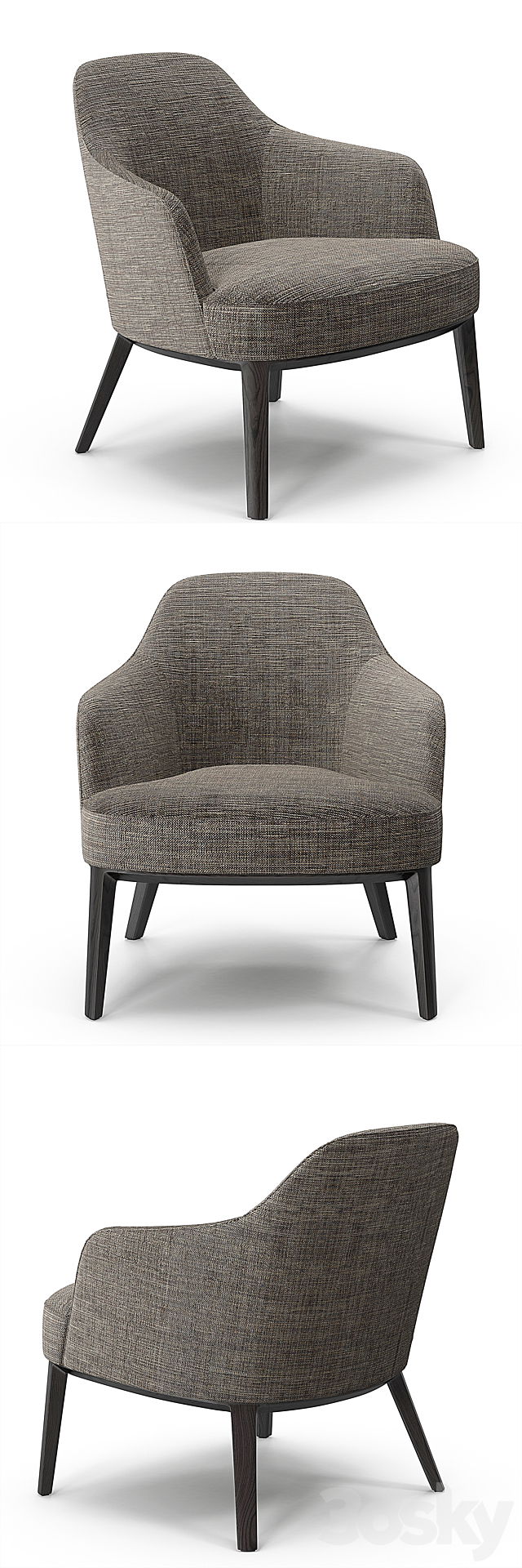 Poliform Jane armchair 3DSMax File - thumbnail 2