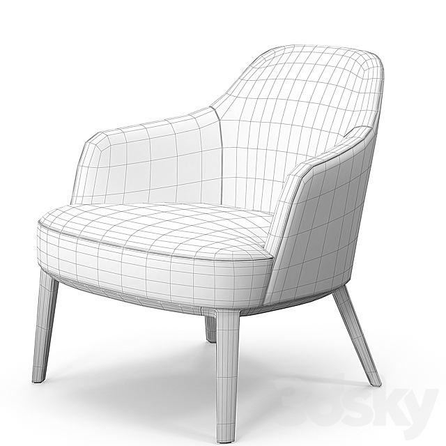 Poliform Jane armchair 3DSMax File - thumbnail 3