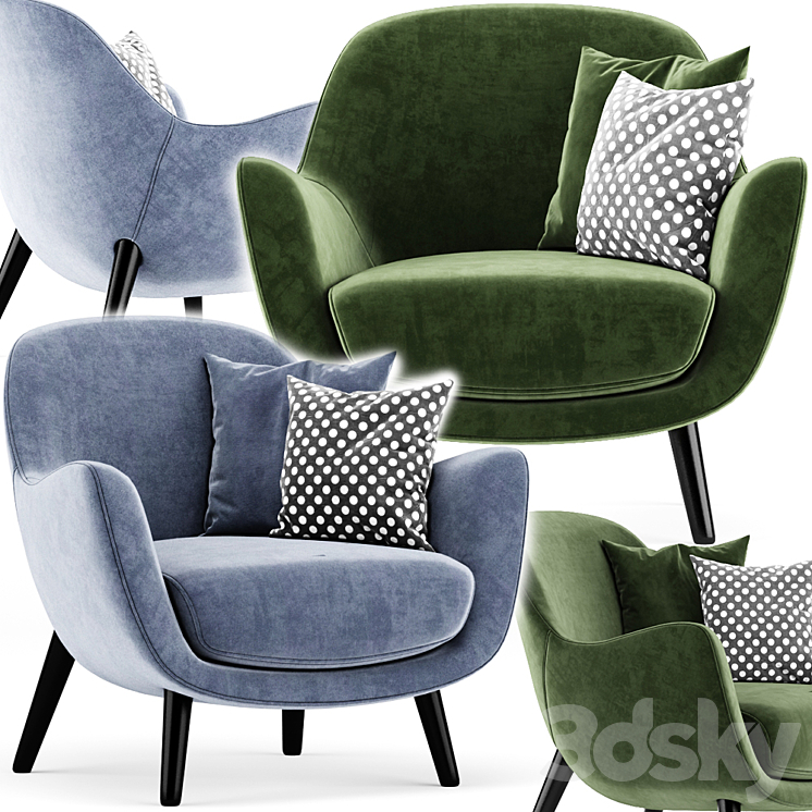 Poliform Mad Armchair 3DS Max - thumbnail 1