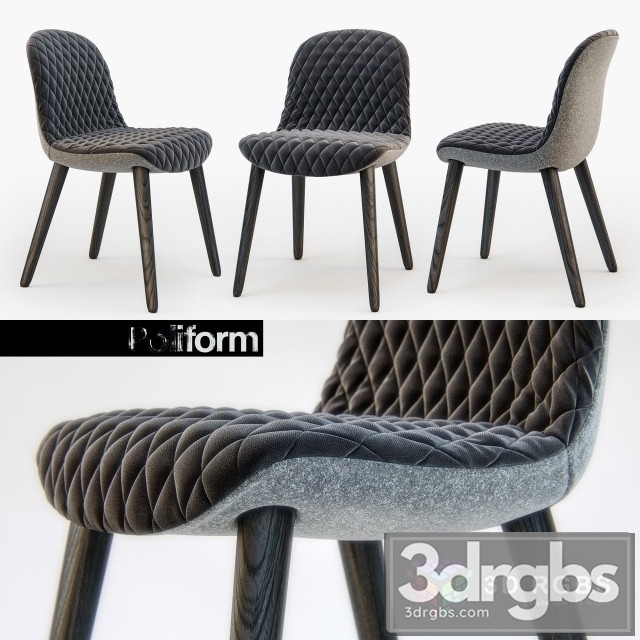 Poliform MAD Dining Chair 3dsmax Download - thumbnail 1